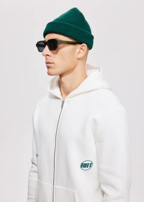 Sweatvest met rits off-white (WIT.O)