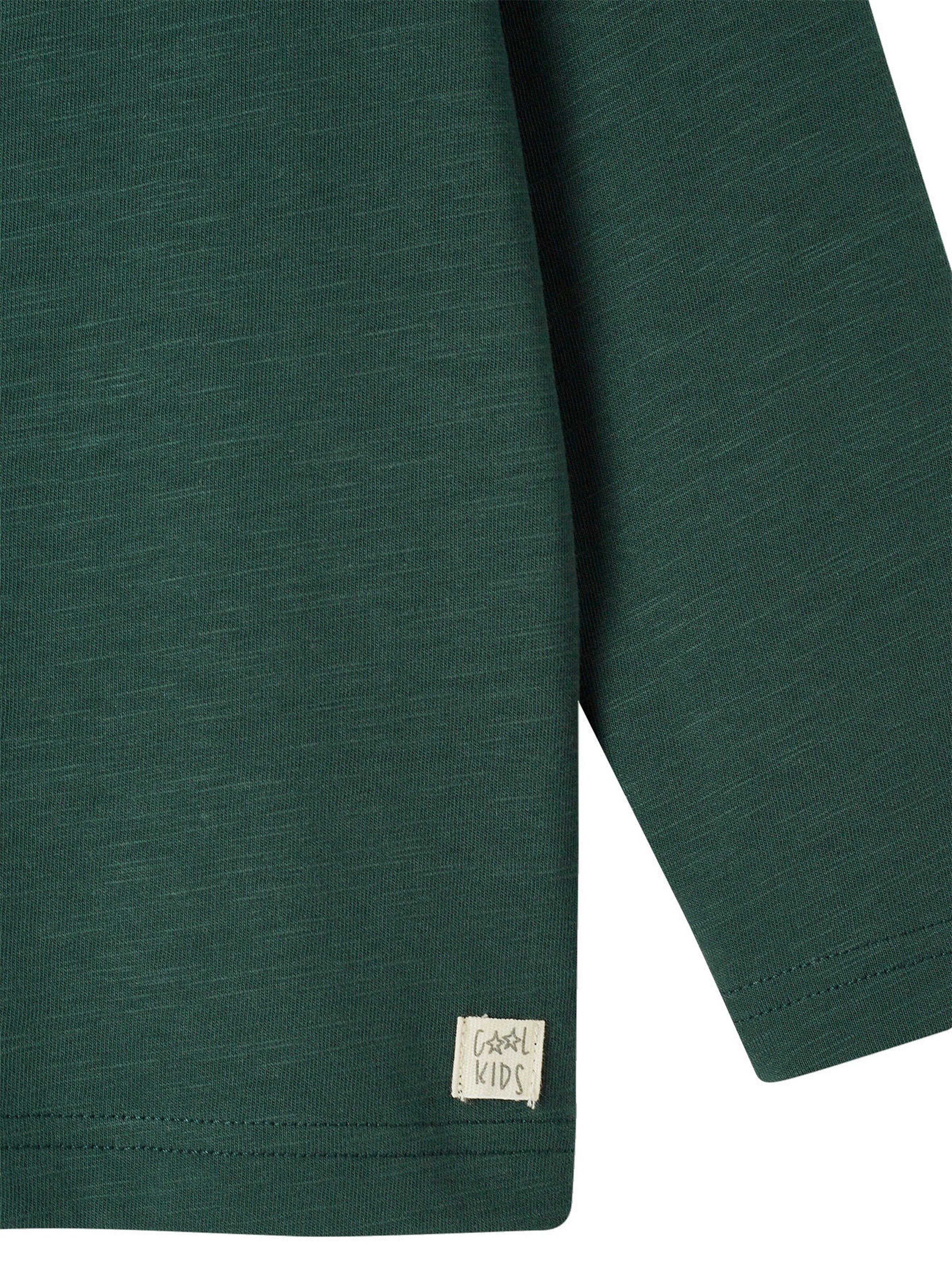 Vertbaudet Jungen Langarmshirt BASIC tannengrün
