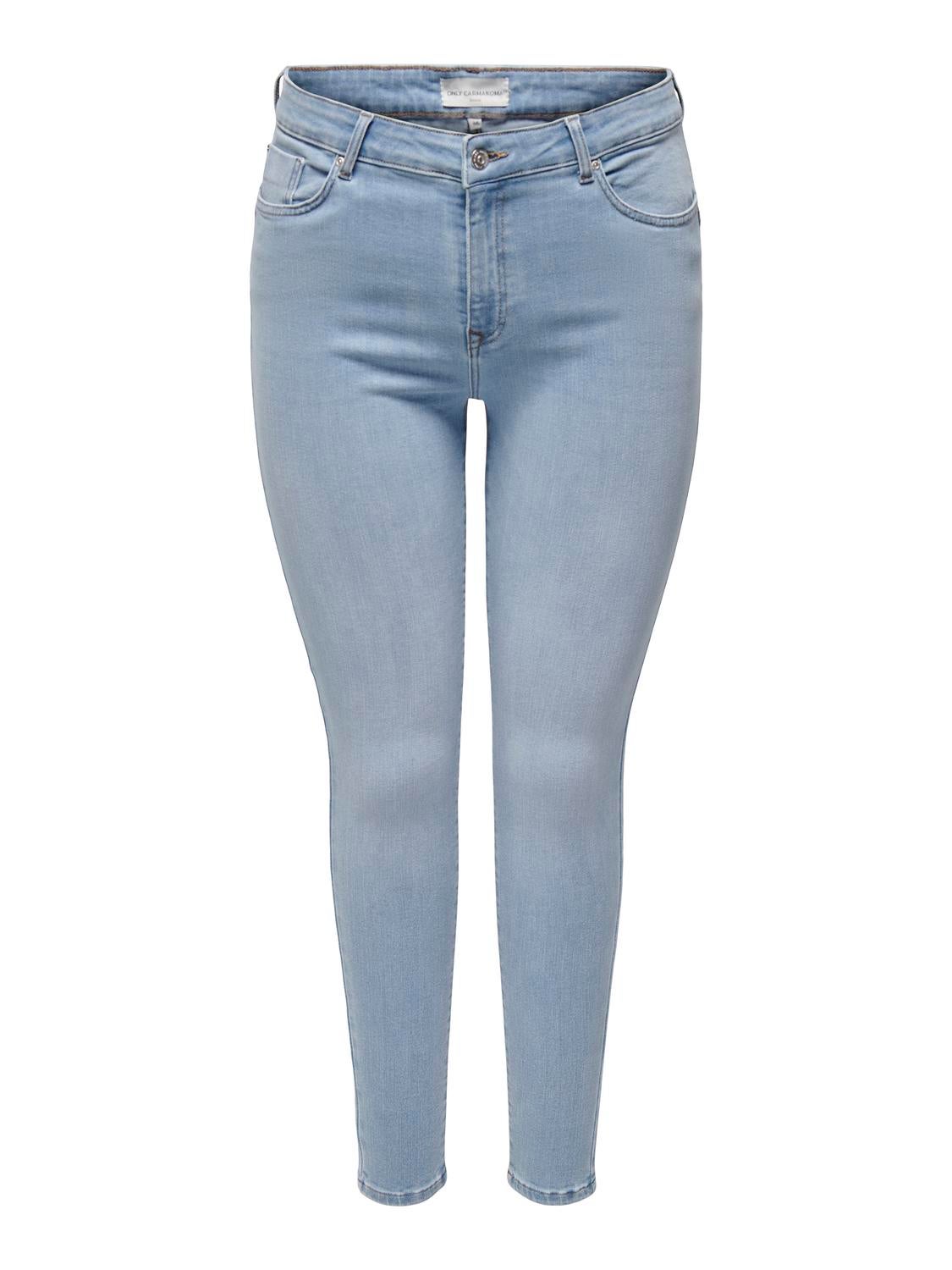 CARPOWER Mittlere Taille Skinny Fit Jeans Light Blue Denim