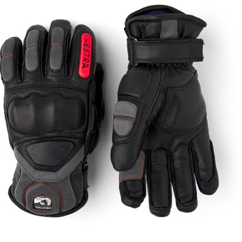 Hestra Impact Racing Sr. Fingerhandschuhe Black / Flame Red