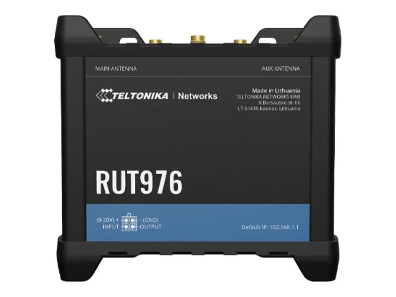Teltonika RUT976 - Trådløs router - mesh - WWAN 4-port switch - 5G, LTE - 4G, 5G - DIN monterbar på skinne, væg-monterbar, overflademonterbar