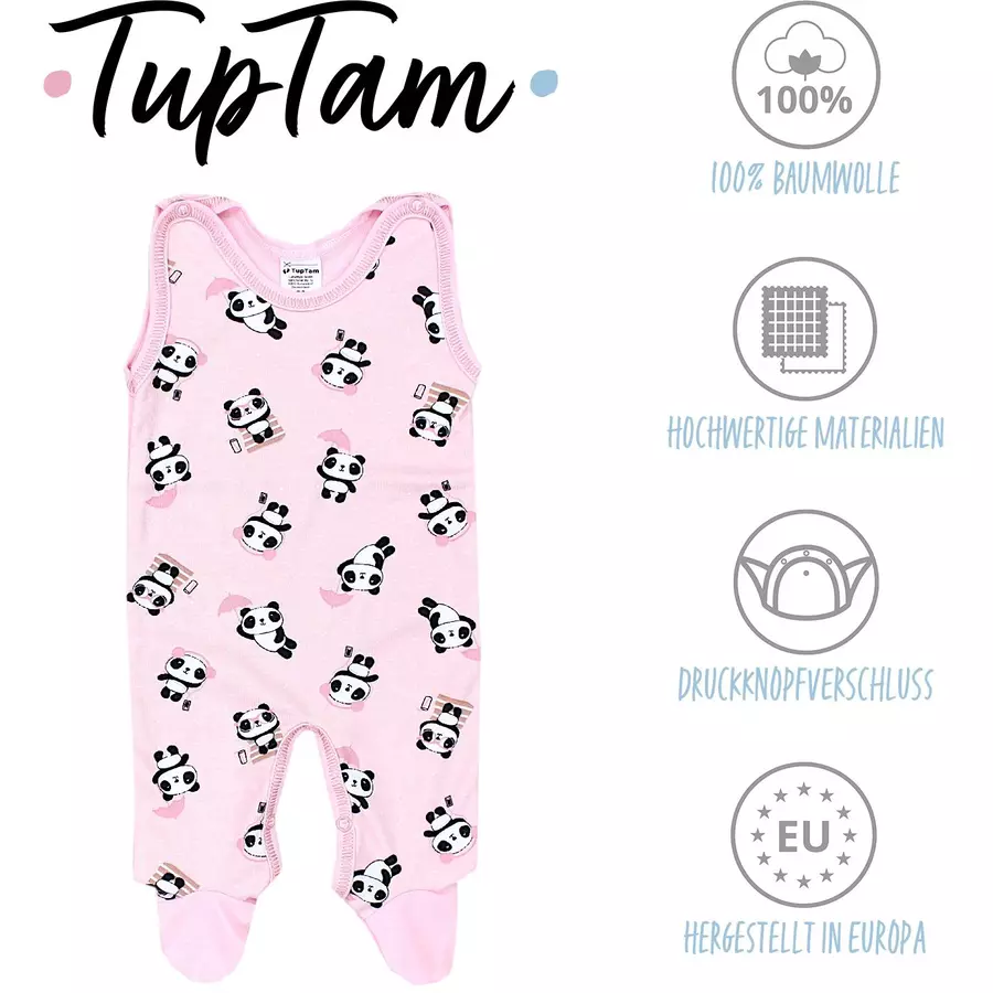 TupTam Baby Strampler Gemustert 2er Set grau
