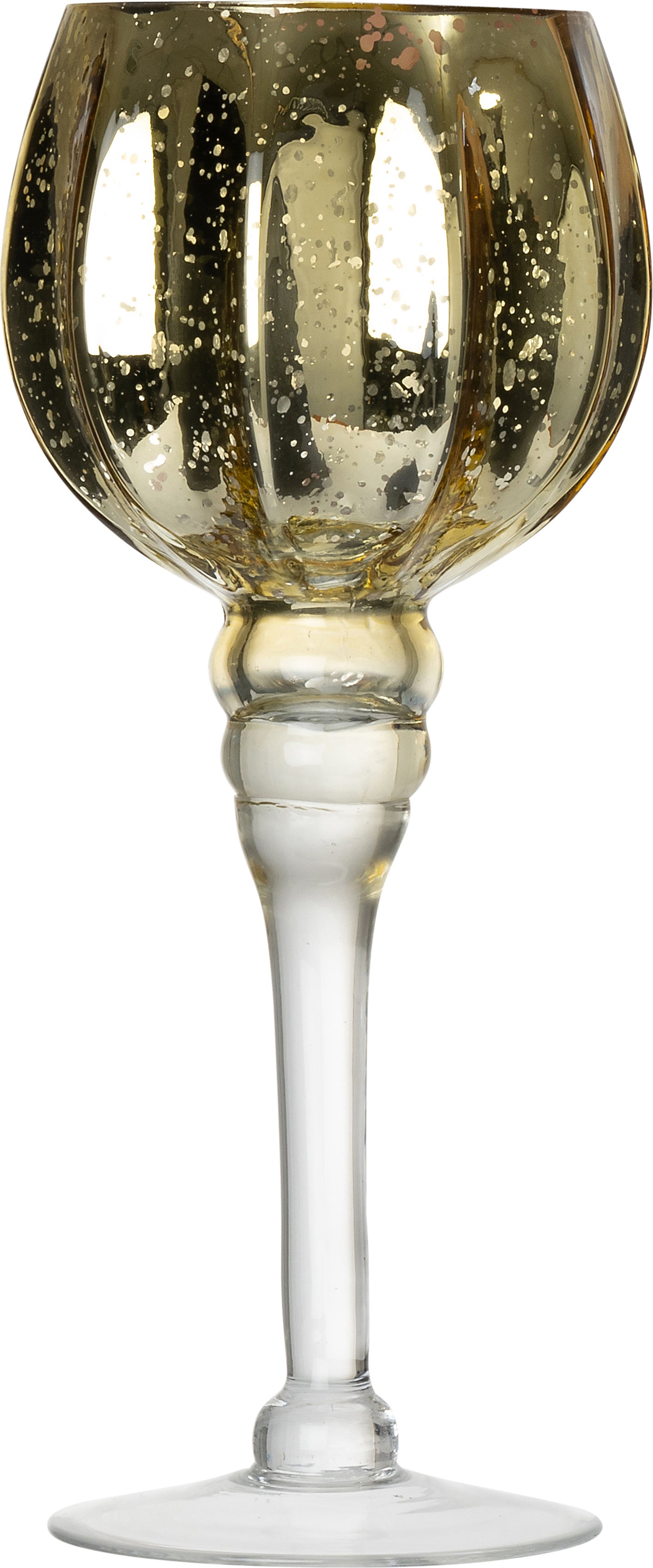 Intratuin waxinelichthouder op voet Noor goud D 12 H 30 cm