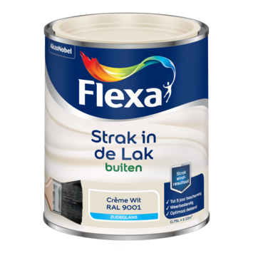Flexa Strak in de Lak buitenlak zijdeglans RAL 9001 crème wit 750 ml