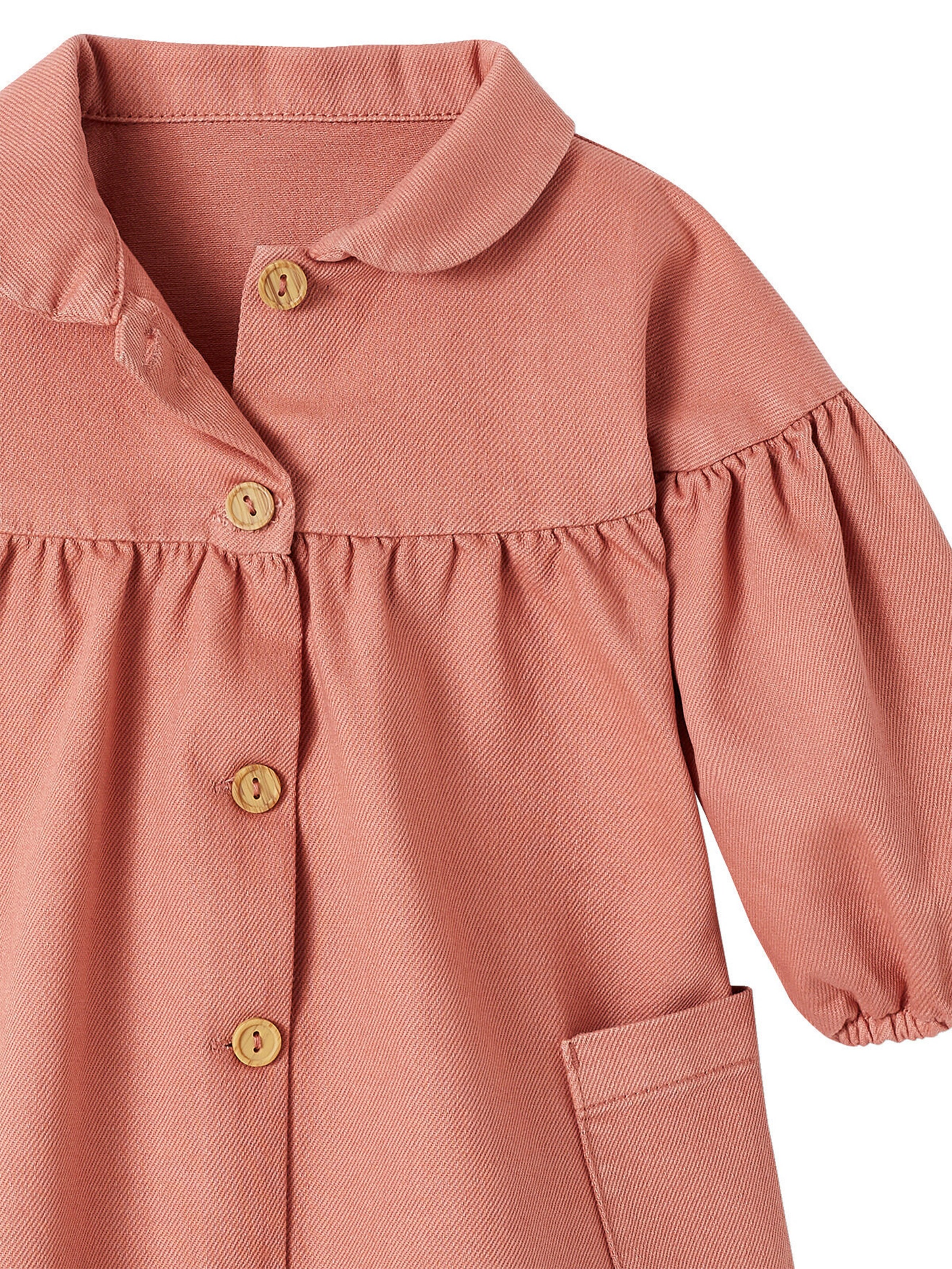 Vertbaudet Mädchen Baby Kleid mit Bubikragen rosa