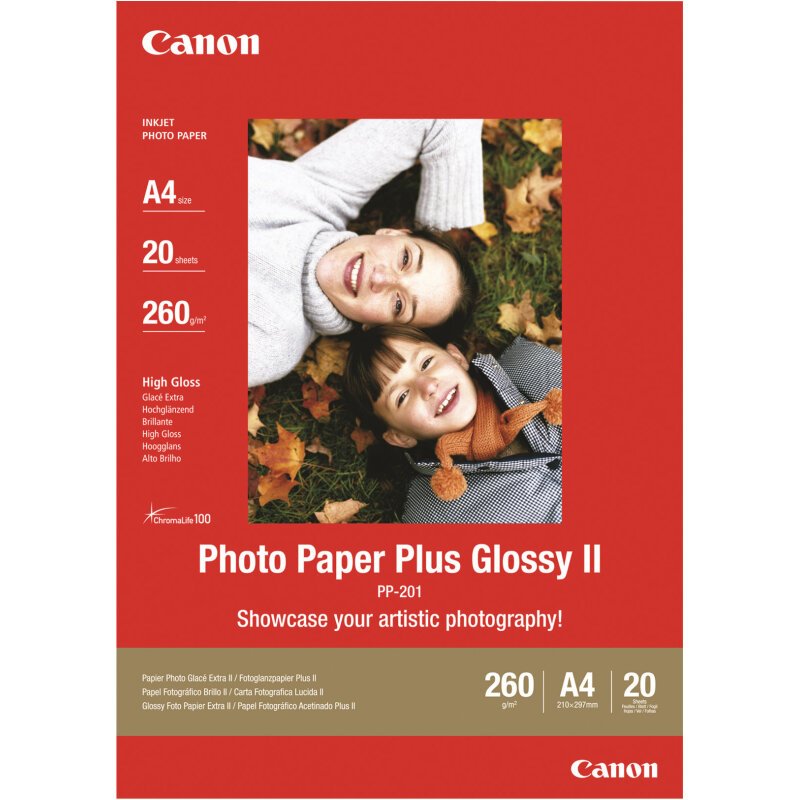 Canon Papier Photo Glacé Extra II PP-201 5 × 5 po (13 × 13 cm) - 20 feuilles