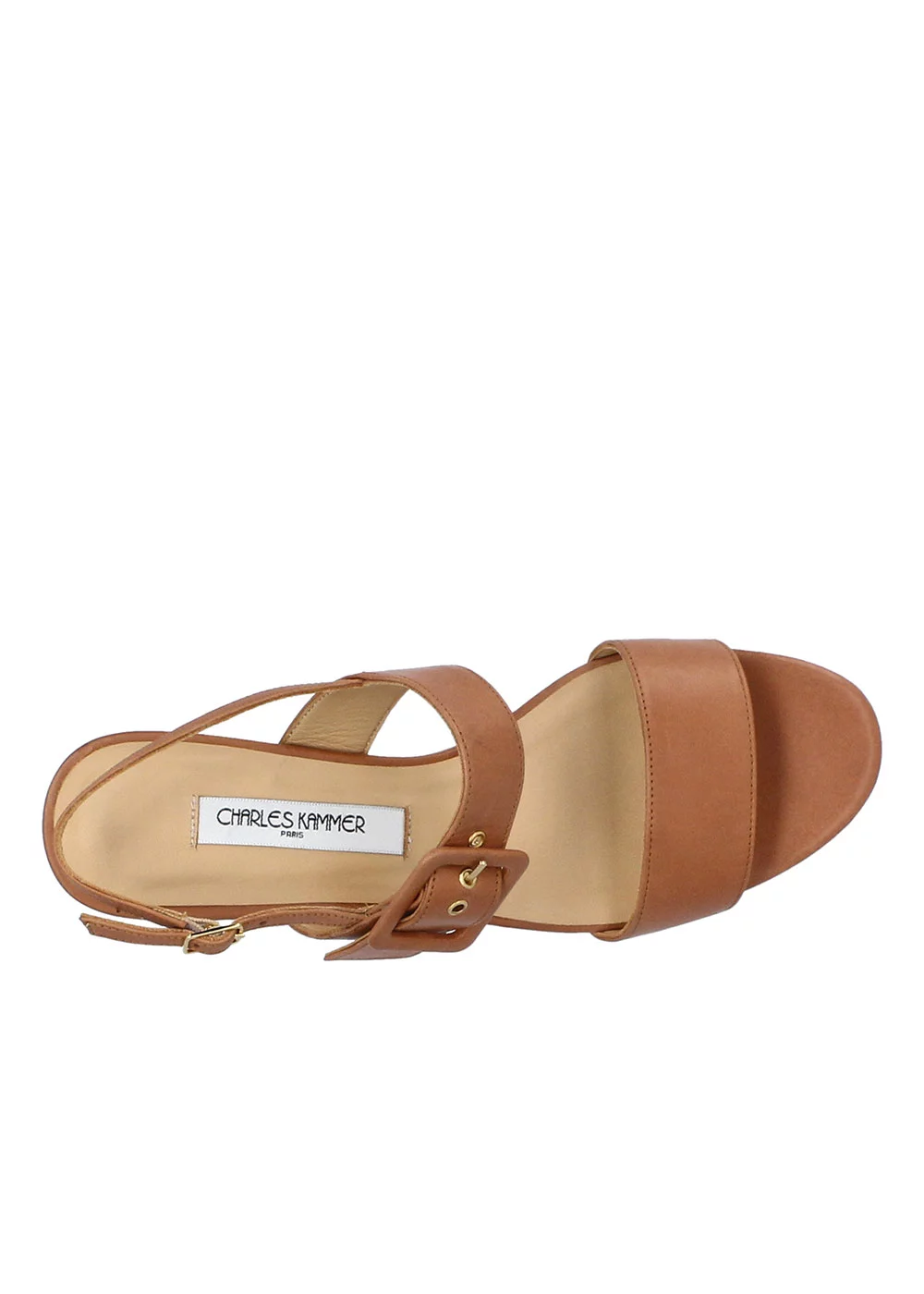 SANDALE NEWTON CUIR CAMEL