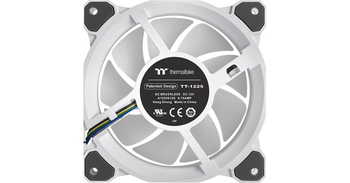 ThermaltakeRiing Quad 12 RGB Radiator Fan TT Premium Edition Single Fan Pack - White case fan  (Wit, 120 x 120 x 25 mm)