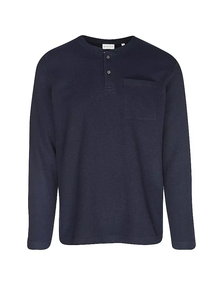 TOM TAILOR Pullover HENLEY dunkelblau