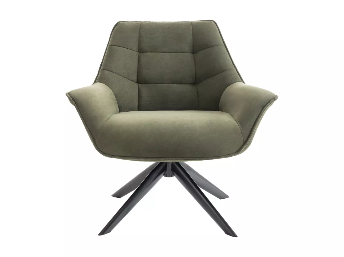 Fauteuil pivotant en tissu kaki CANATO