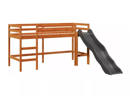 Lit mezzanine d'enfants sans matelas 80x200 cm bois pin massif