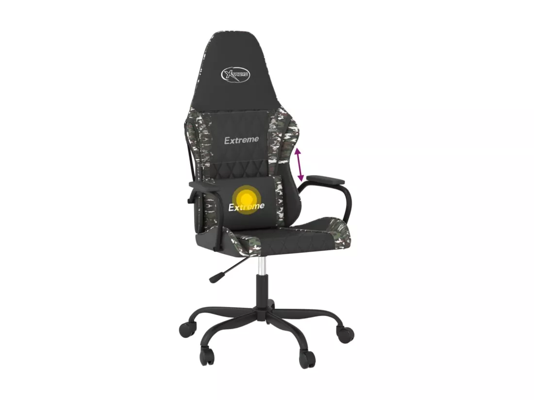 Chaise de jeu de massage Noir et camouflage Similicuir