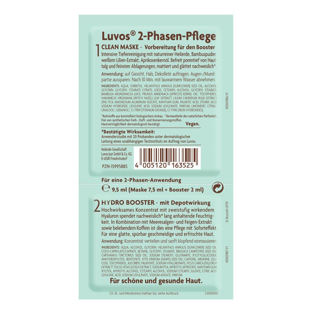 Luvos-Heilerde Hydro Booster mit Clean Maske, 2-Phasen-Pflege