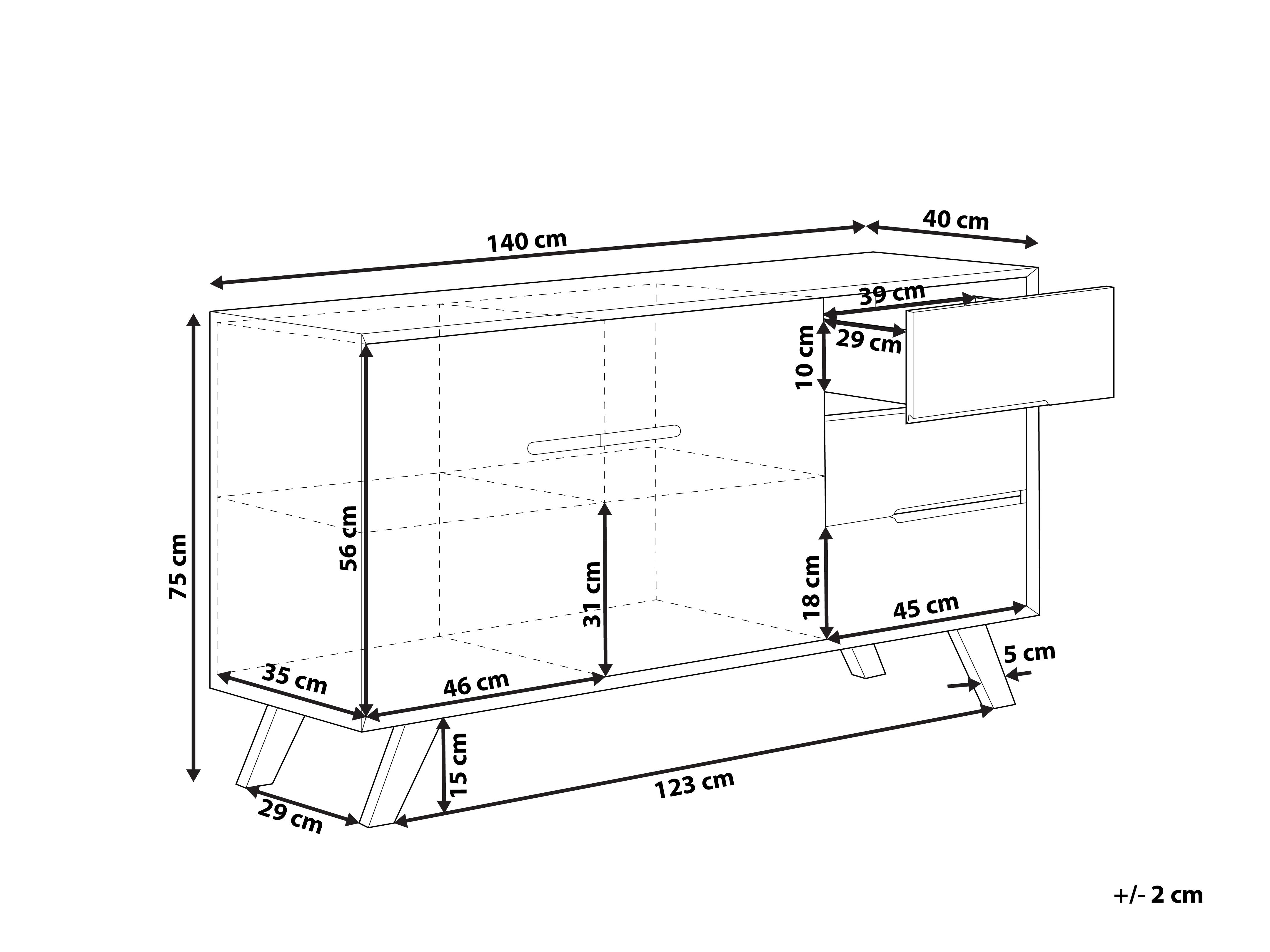 Dressoir met 2 deuren FORESTER Bruin/wit