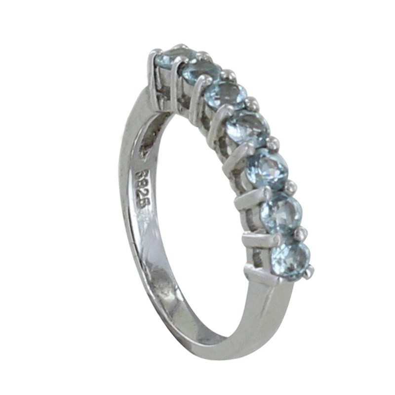 Bague Argent Rhodié Alliance Topaze