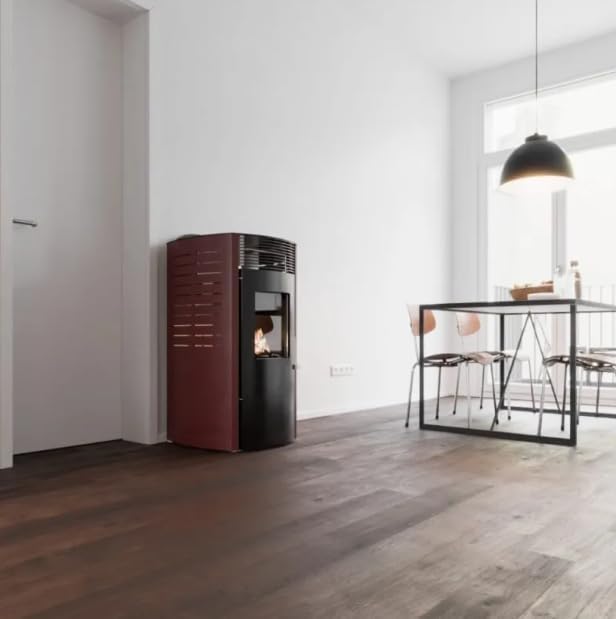 STUFE A PELLET ITALIA Siberia Aria New 15 KW WiFi | Pelletöfen Heizt 140m² Effizienz 92% Autonomie 30 Std Programmierbar WiFi-Steuerung 5 Geschwindigkeiten und Kräfte 24 Monate Garantie Rot