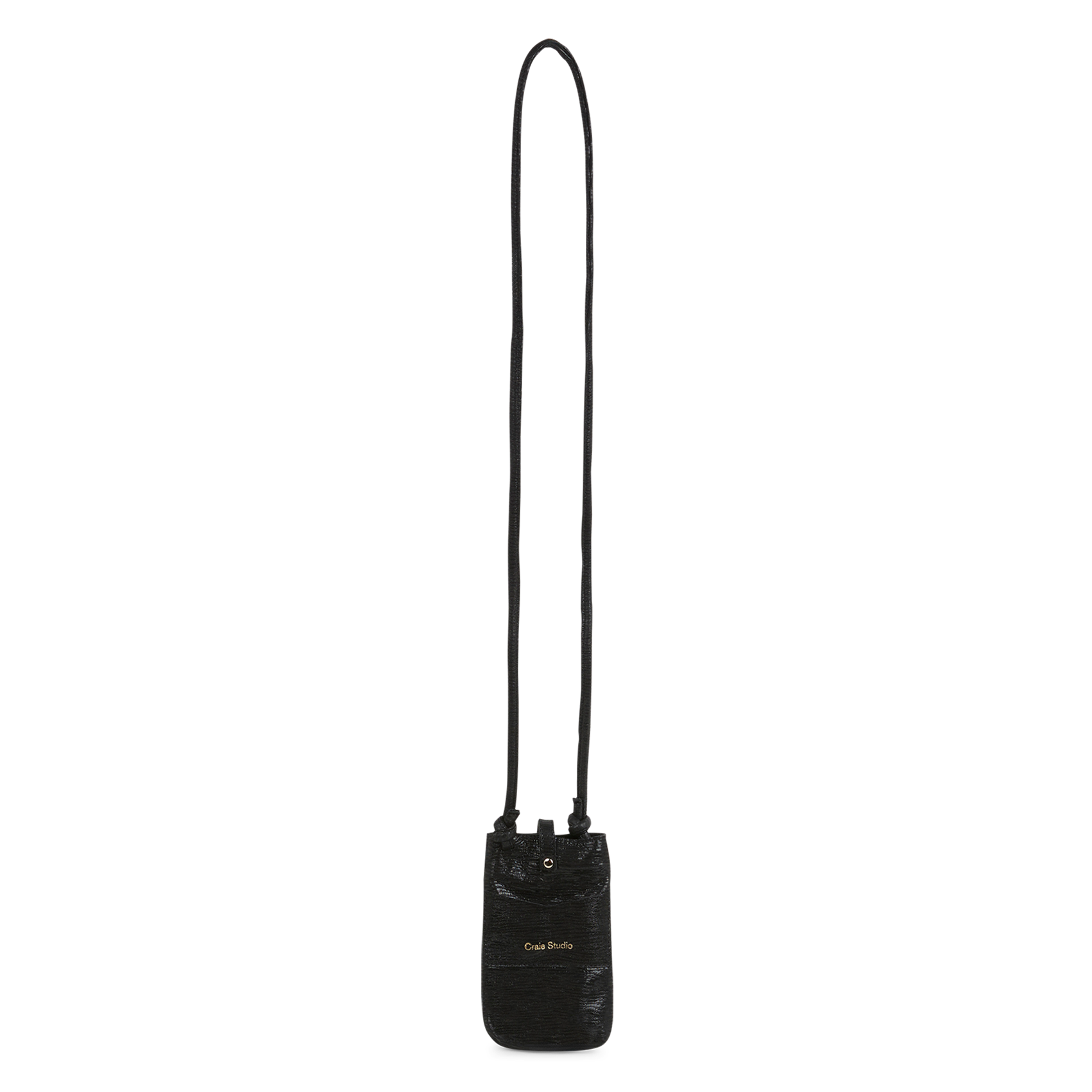 GRIGRI II - Etui téléphone en cuir métallisé | Noir
