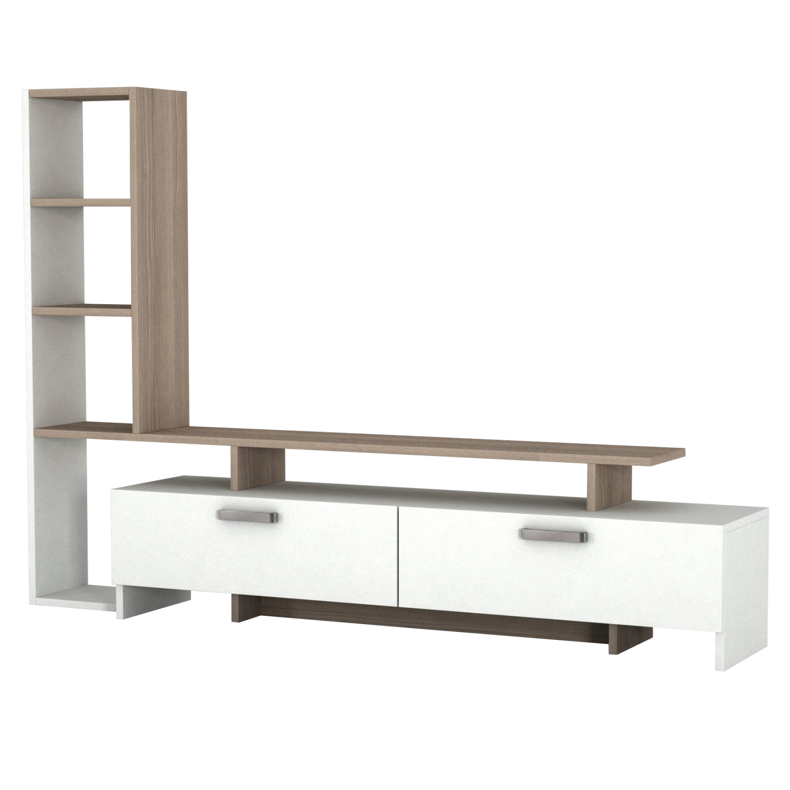 Wohnwand - weiß-cordoba - mit Regalelement - 168 cm breit