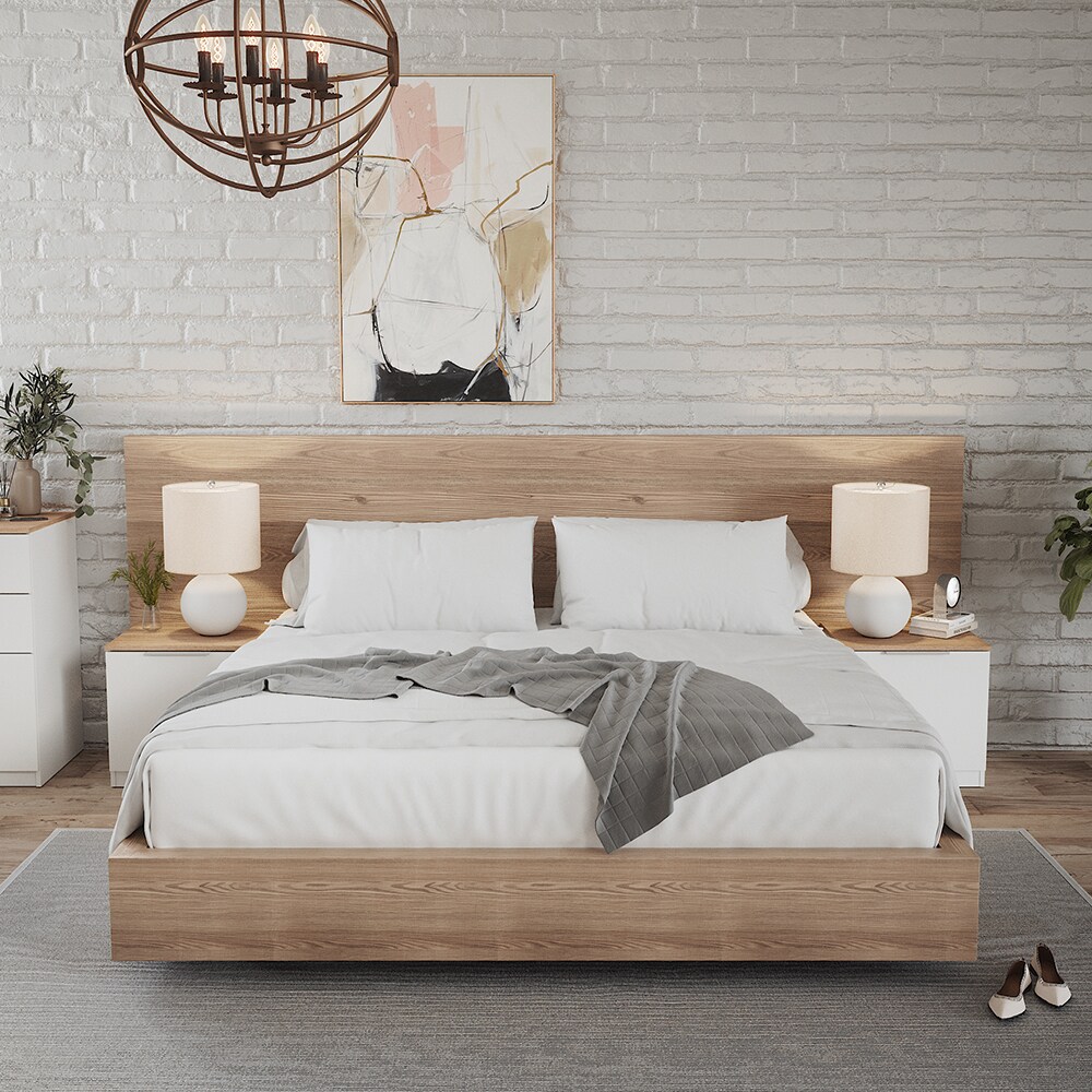 Vicco Nachttisch Betti 2er-Set, 50 x 50 cm, Weiß Sonoma mit 1 Klappe, Schlafzimmer
