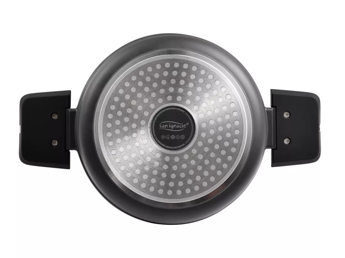 Cocotte 20x10cm fonte d'alu ind avec couvercle bistro gris