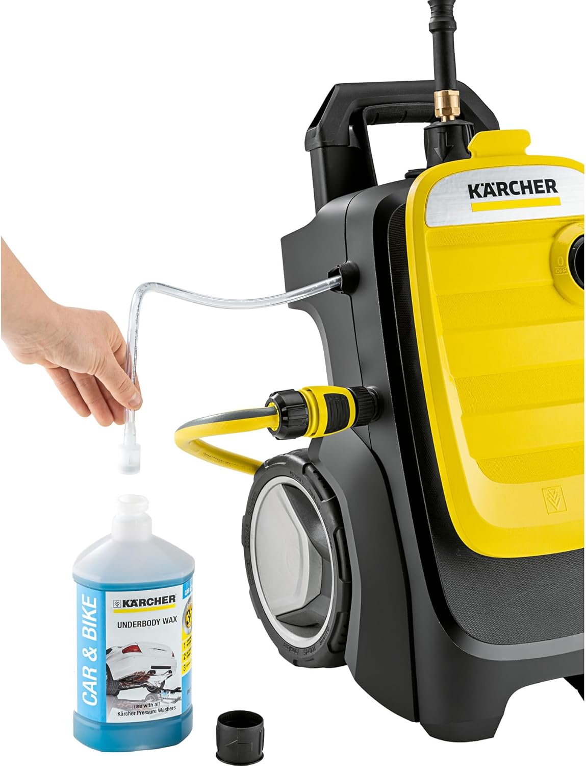 Kärcher Hochdruckreiniger K 7 Compact Home, Druck: max. 180 bar, Durchfluss: 600 l/h, Flächenleistung: 60 m²/h, Wasserfilter, Gewicht: 16 kg, mit Flächenreiniger T 7, Stein- und Fassadenreiniger