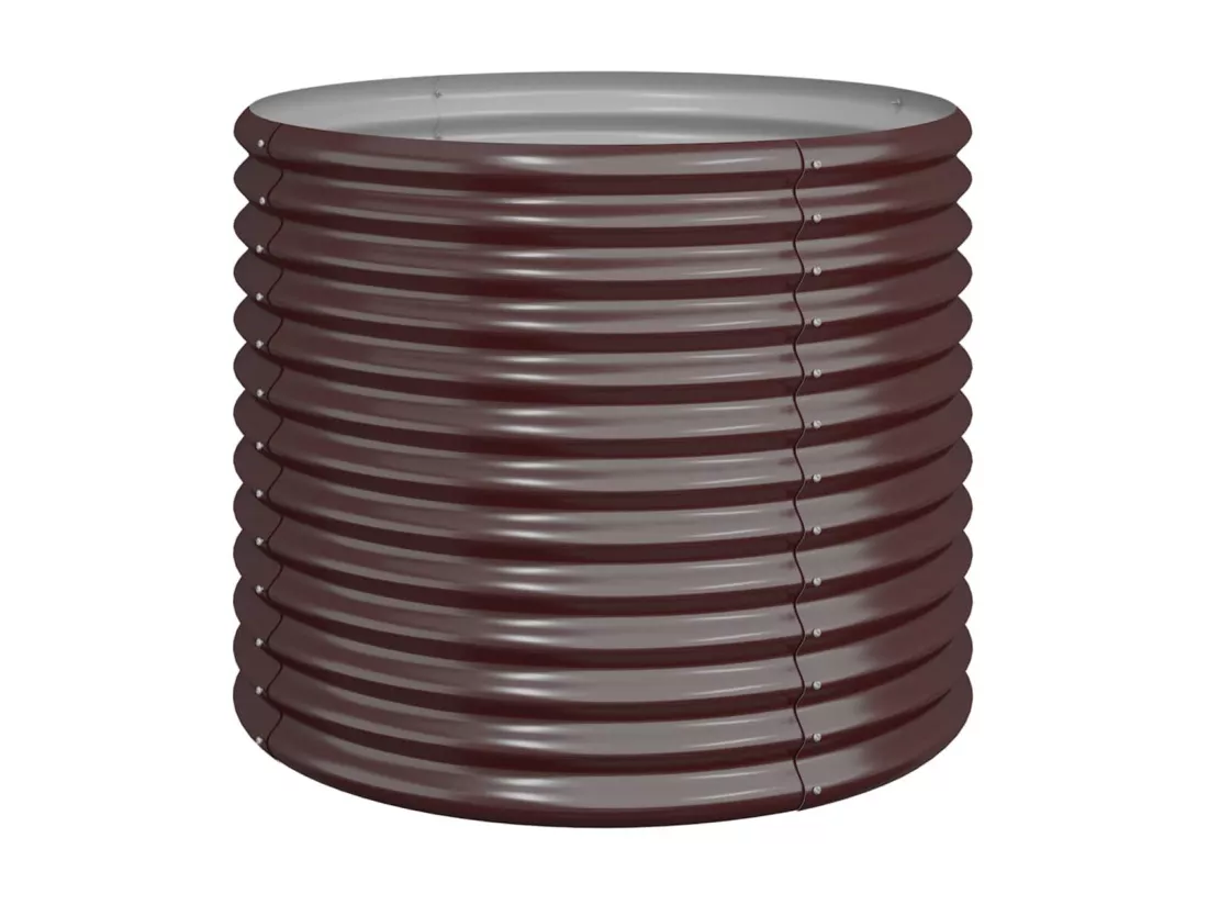 Jardinière de jardin Acier enduit de poudre 80x80x68 cm Marron