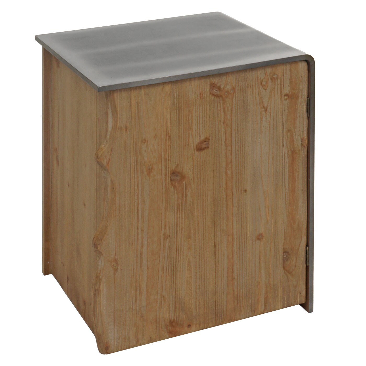 Beistelltisch MCW-L76, Kommode Nachttisch Schrank, Industrial Massiv-Holz MVG 60x50x40cm, natur mit Metall-Optik