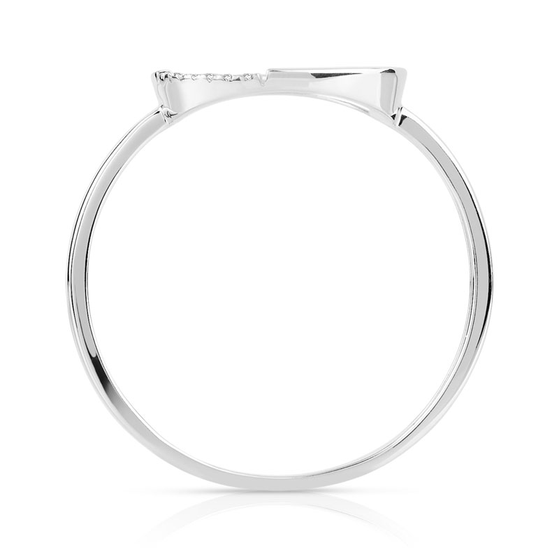 Bague or 375 blanc cercle diamants