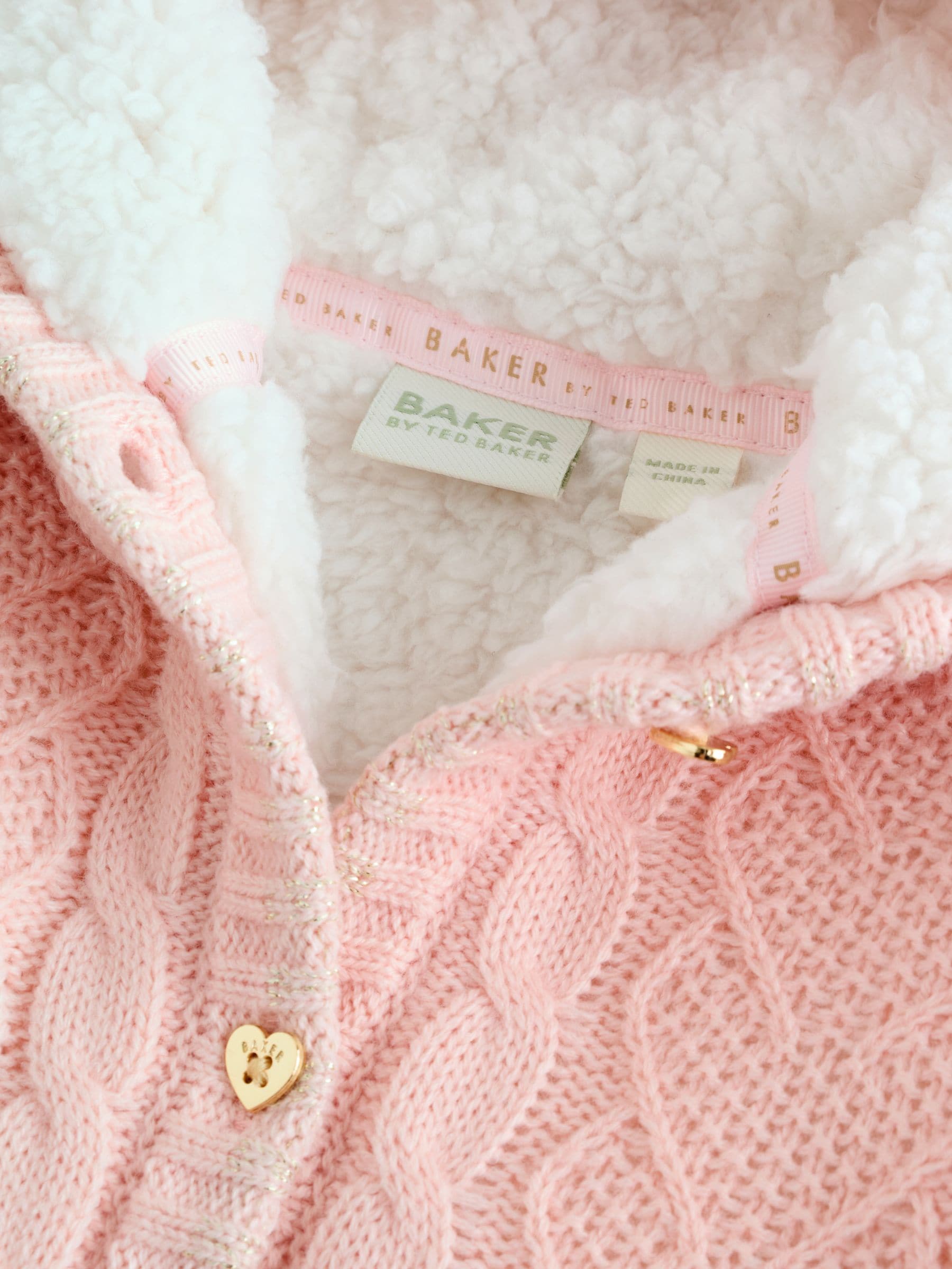 Roze - Baker by Ted Baker gebreide vestjas met strikdetail