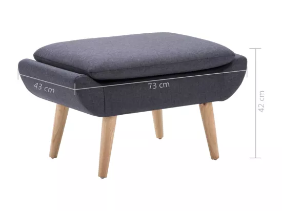 Repose-pied Tapisserie en tissu 73 x 43 x 42 cm Gris foncé