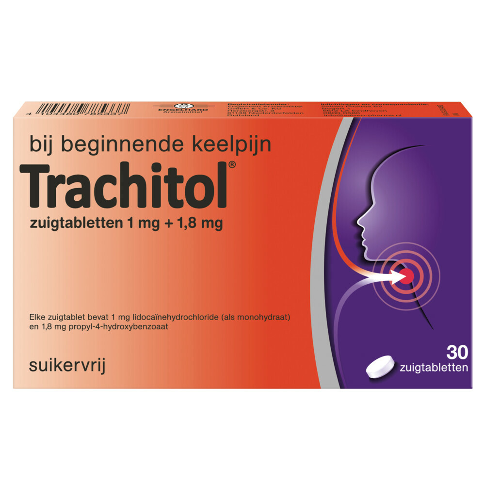 Trachitol Suikervrij 30 zuigtabletten