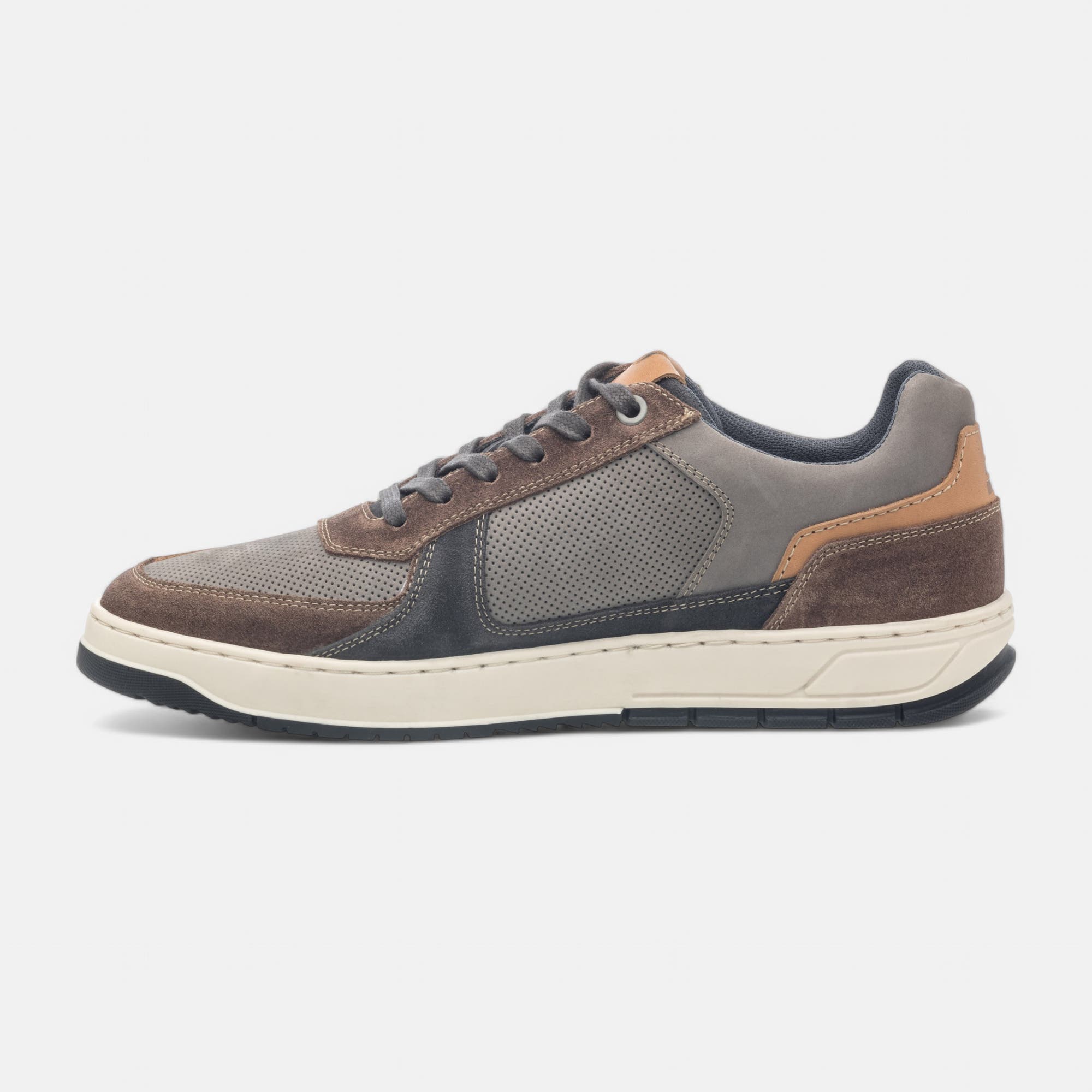 Baskets basses Homme en cuir gris