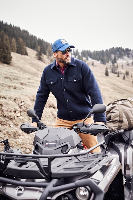 Jacke, Truckerstyle, Wolloptik, Druckknöpfe, Klappentaschen, bis 8 XL