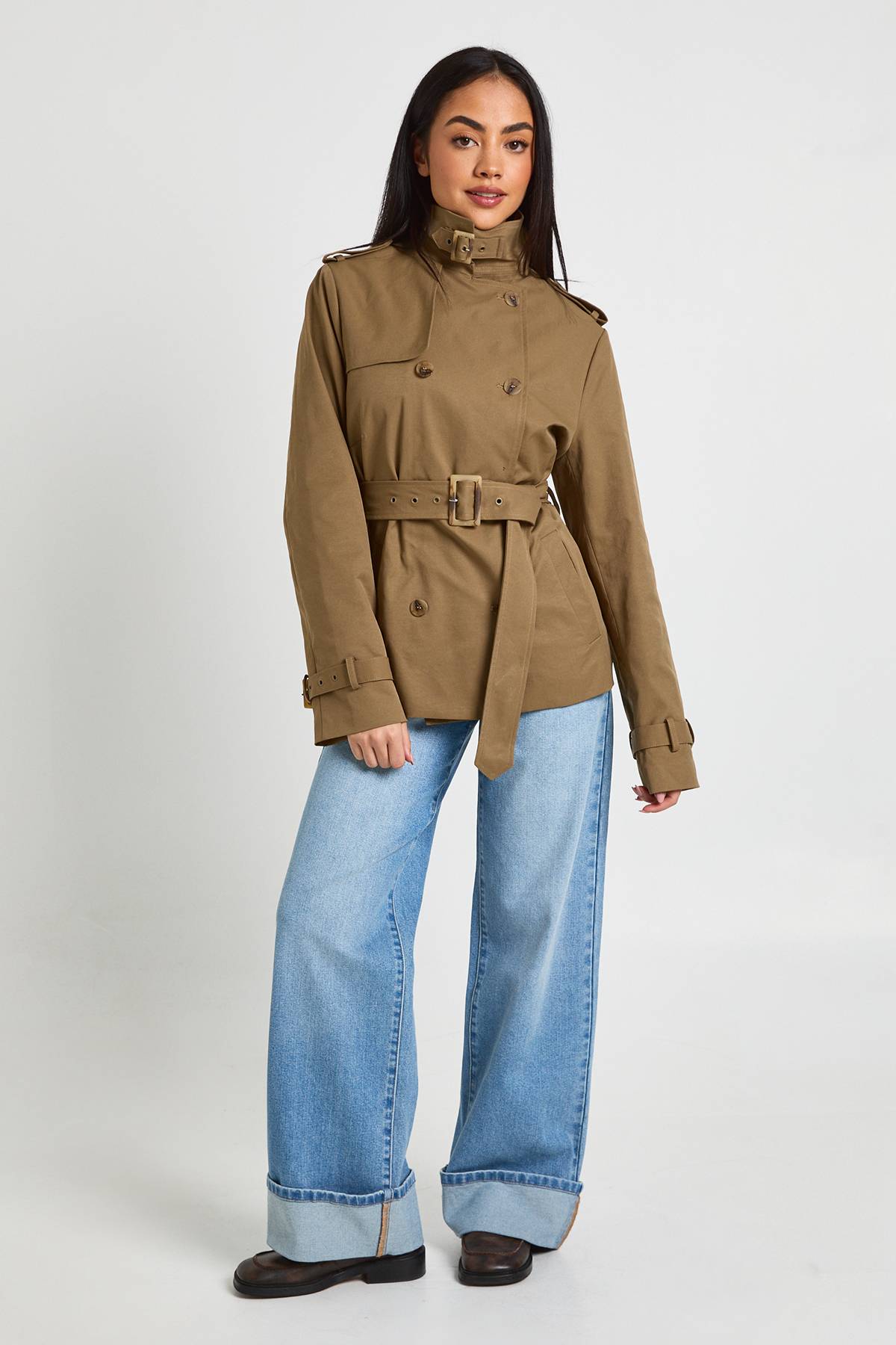 boohoo Trench Court Utilitaire Ceinturé
