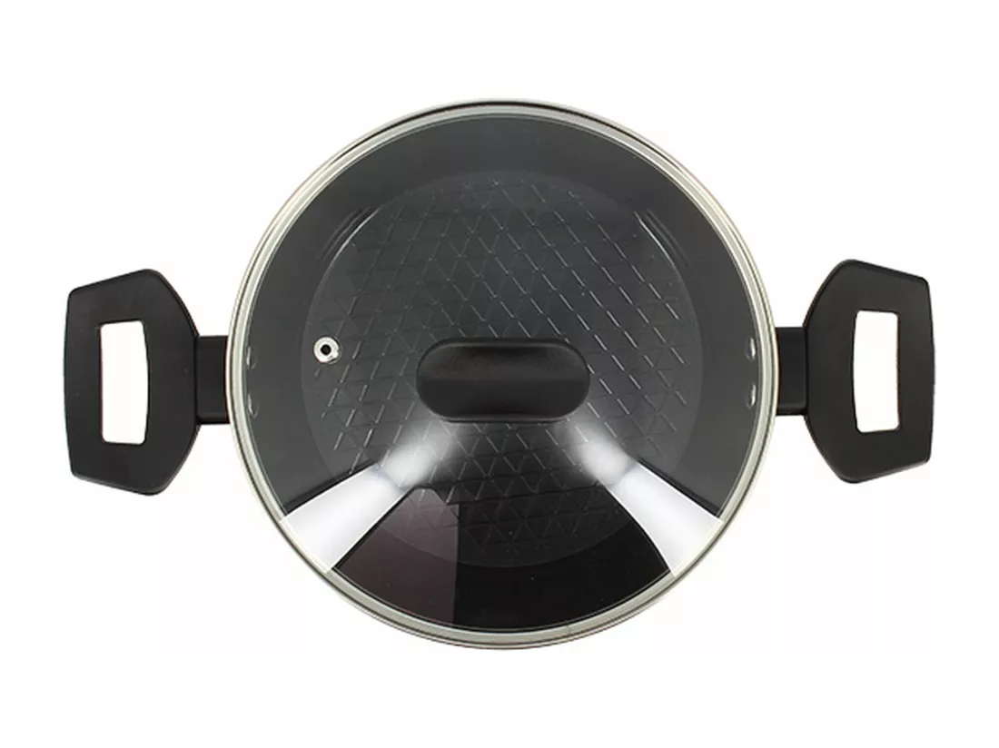 Menastyl - Faitout First 20cm En Aluminium Noir Induction Avec Couvercle