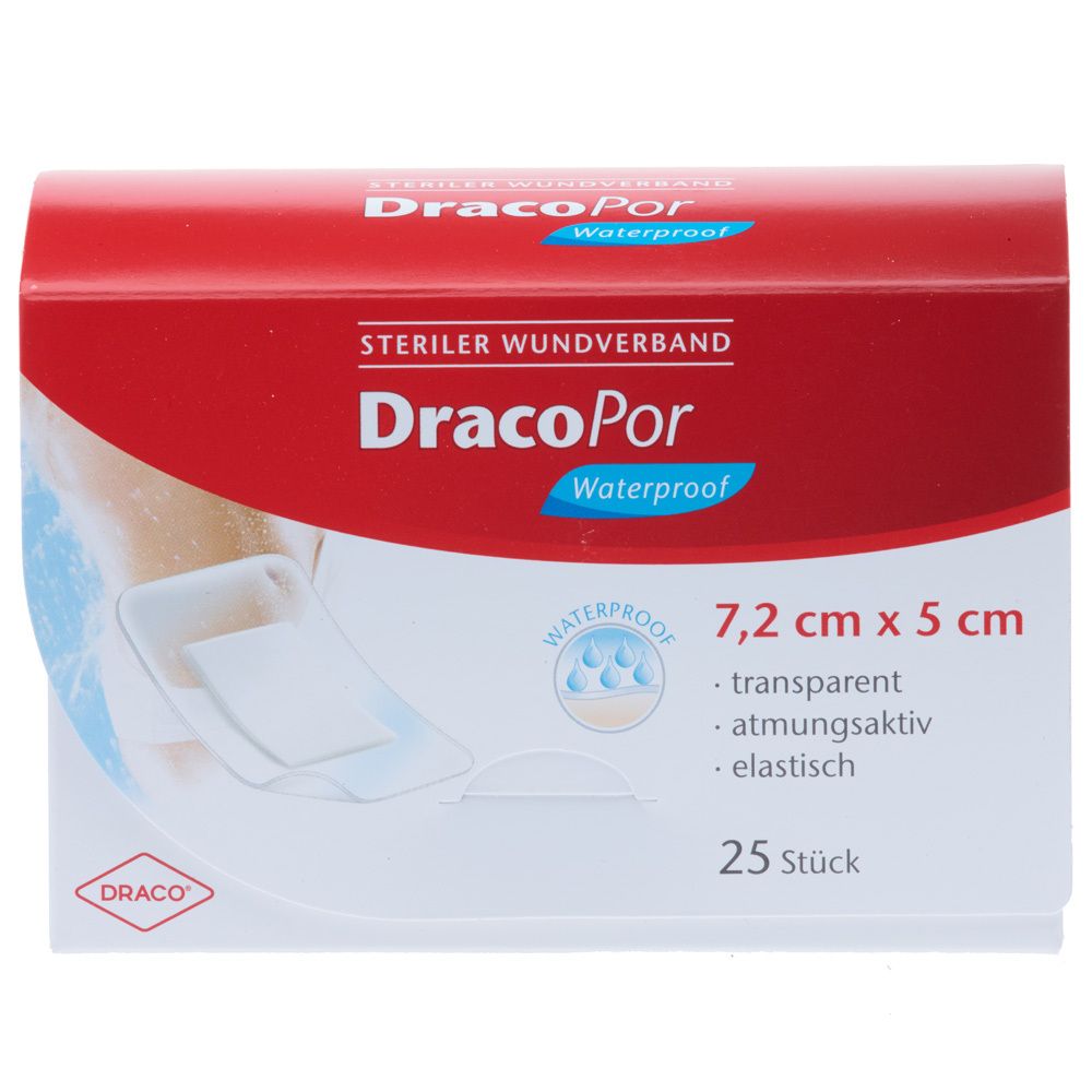 DracoPor Waterproof Wundverband steril 5 x 7,2 cm