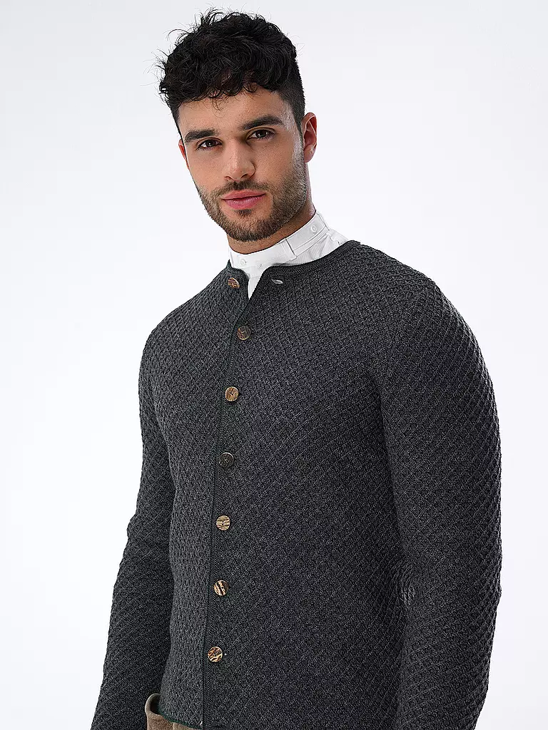 GOTTSEIDANK Trachten Strickjacke XAVER  grau