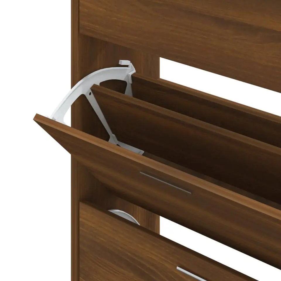 vidaXL - Schoenenkast 6 paar met 3 kleppen - Bruin eiken - Hout - 63x24x103 cm