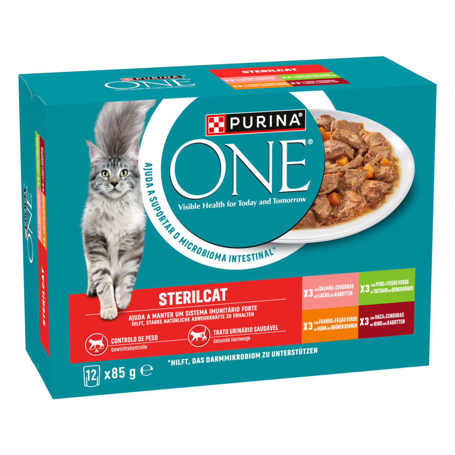 ONE Sterilcat Katzenfutter in Sauce Fleisch & Fisch 12x85g