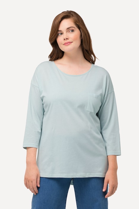 Schlafanzug-Shirt, Rundhals, 3/4-Arm, Biobaumwolle