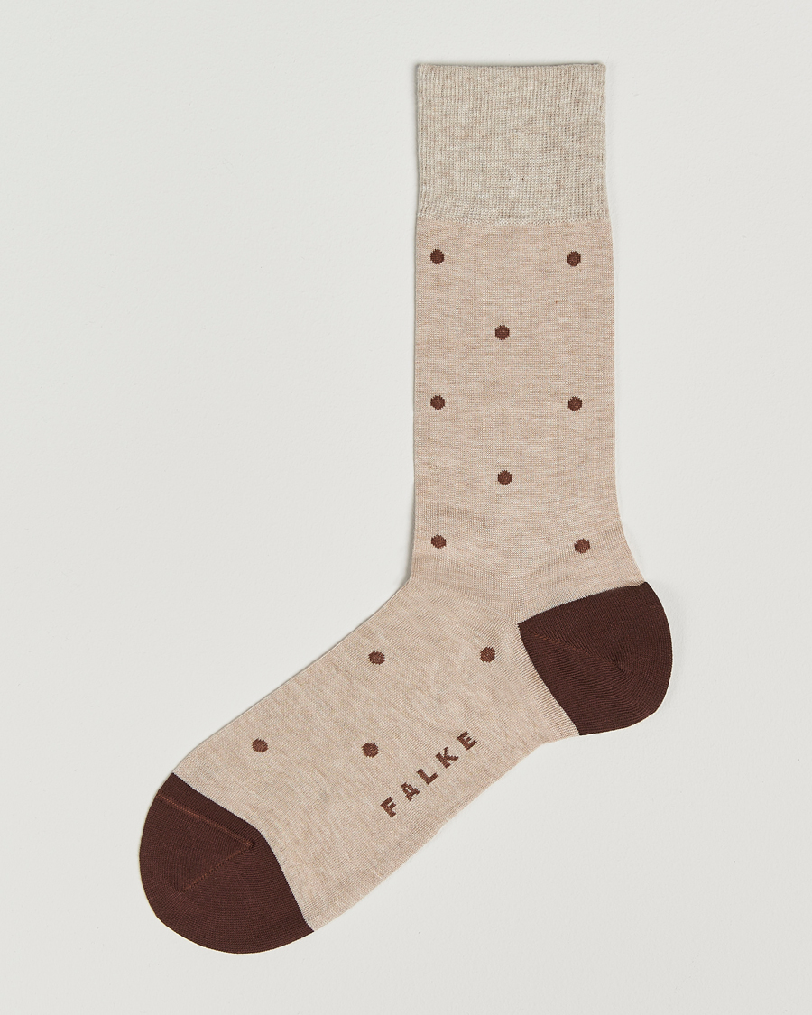 Falke Cotton Dot Sock Taupe Melange