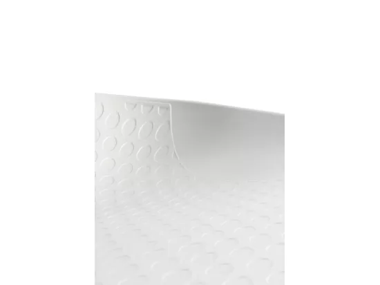 Lot de 2 tabourets en polypropylène blanc avec pieds en métal