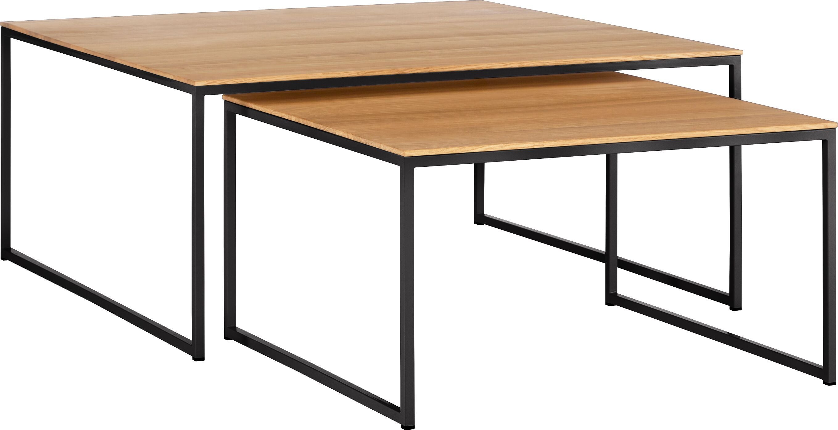 AVEA Salontisch - Eiche massiv / schwarz / B: 65.0 cm x T: 65.0 cm x H: 36.0 cm