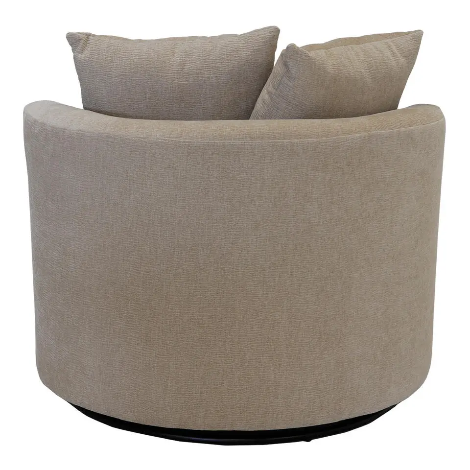 Fauteuil Taupe Stof - Zithoogte 45cm - Thony Luxe
