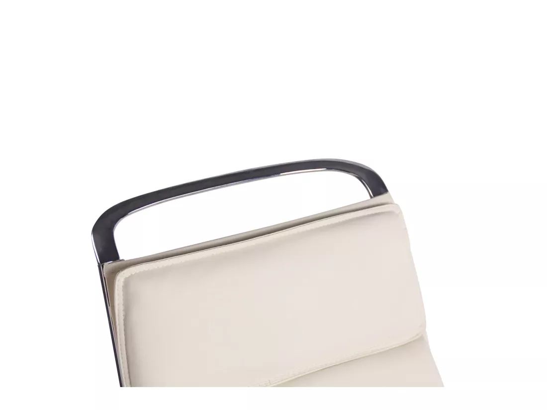 Chaise de bureau - Similicuir & Métal chromé - Crème - Bedford