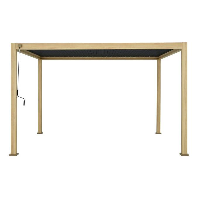 Pergola bioclimatique manuelle EVORA Effet bois Honey