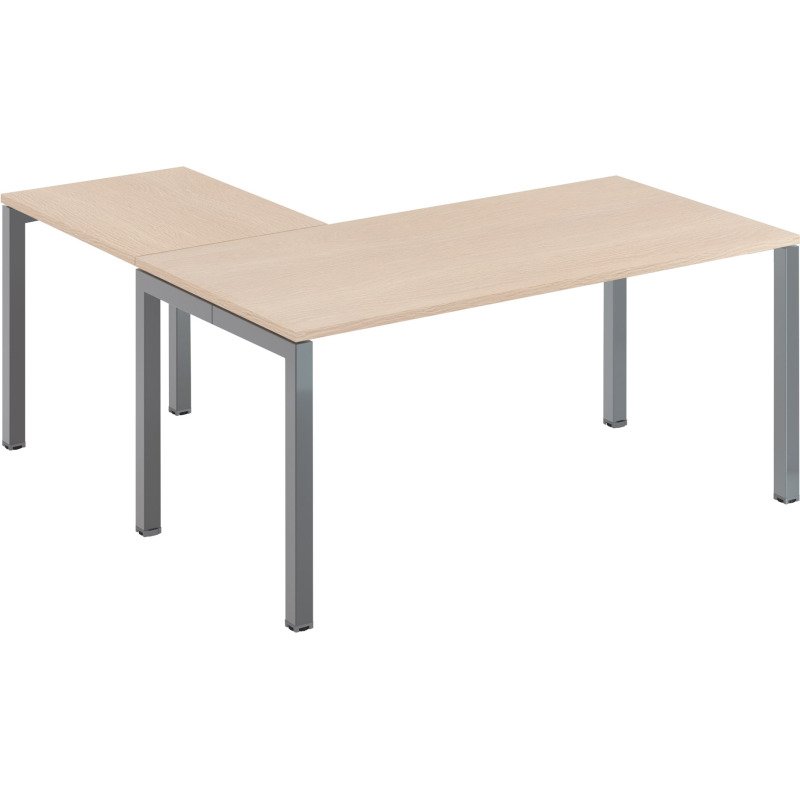 Bureau d'angle Arko L 160 x P 160 cm piètement métal