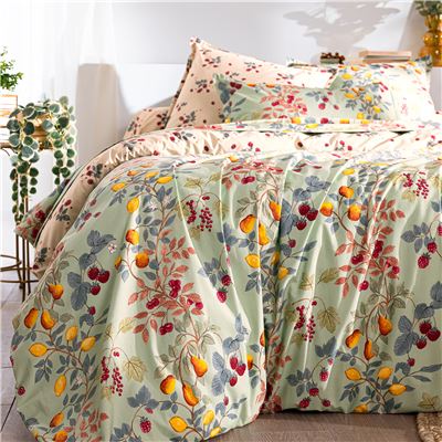 Linge de lit percale motif fruits