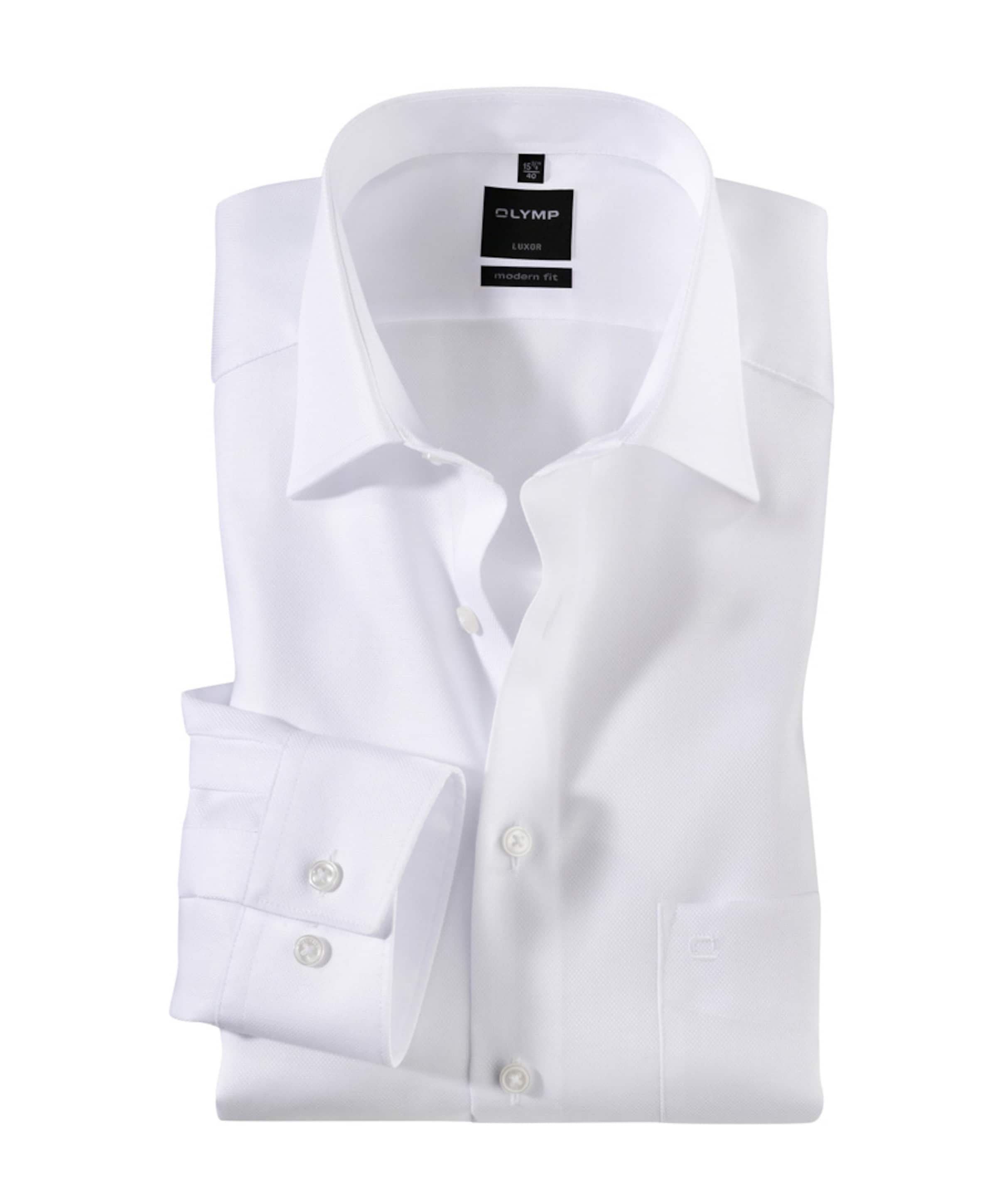 Olymp Modern fit Luxor Heren overhemd lange mouw wit