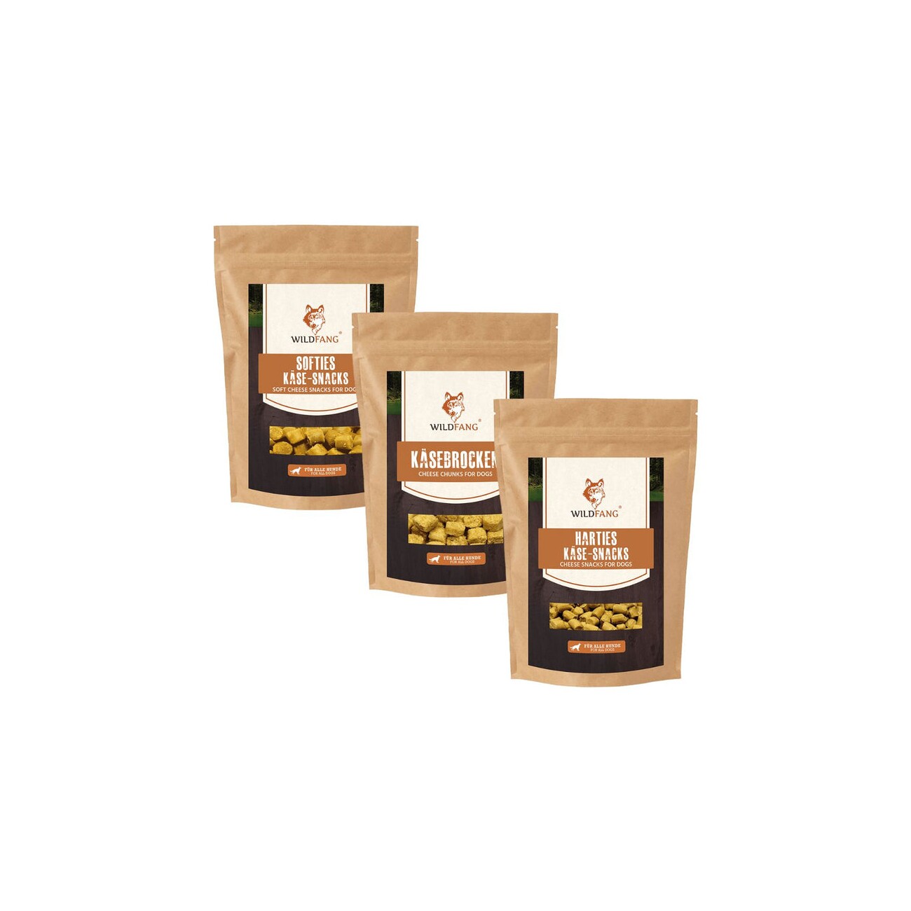 Wildfang ® Käse Snacks - Mix Softies, Harties und Brocken - getreidefrei